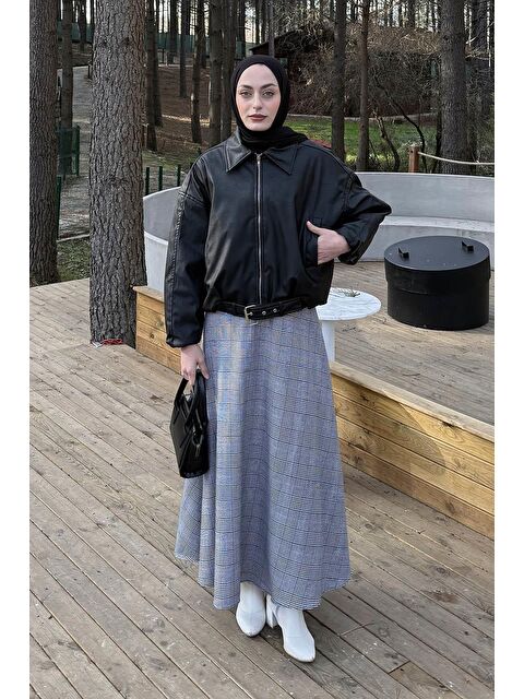 Lamelif Kemerli Deri Ceket Siyah - S000518328-19351