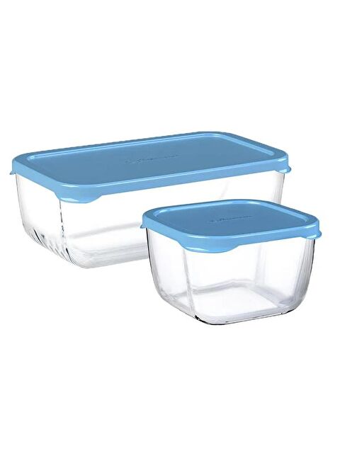 Paşabahçe Snowbox 3'lü Saklama Kabı - Şeffaf / Mavi - S000475731-17234