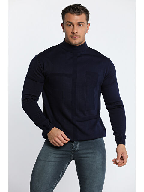 Mishar İtalia Erkek Desenli Triko Kazak - S000300723-21164