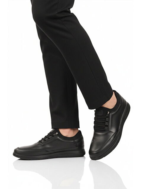 Ayakmod Premium Siyah Hakiki Deri Anatomik Erkek Casual Ayakkabı 703 M