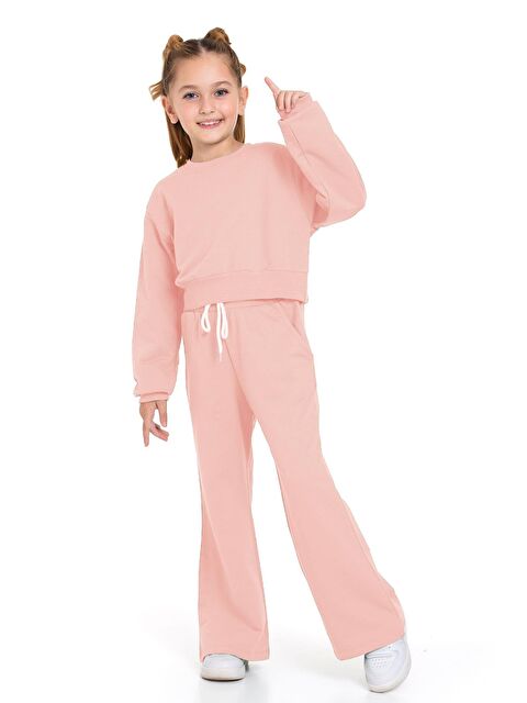 Zepkids Bol Paça Somon Renk Kız Çocuk Eşofman Takım - S000356776-24085