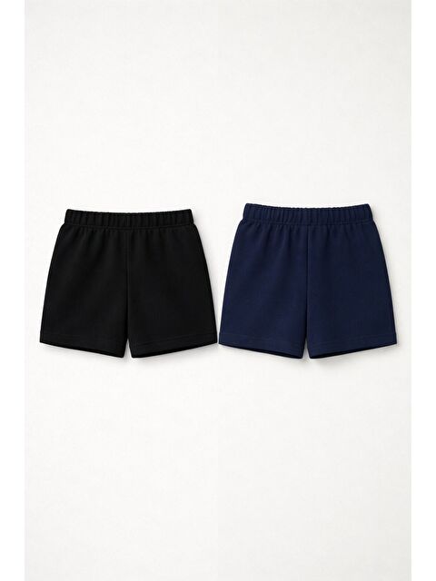 JackandRoy 2li Set Genç Kız Beli Lastikli Basic Pamuklu Şort - S000524814-37436