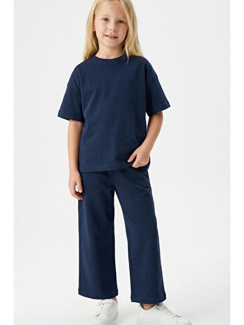 Monila Kız Çocuk Bisiklet Yaka Pamuklu T-Shirt Ve Eşofman 2'Li Takım - S000518333-21164