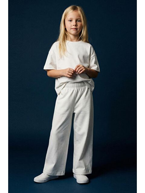 Monila Kız Çocuk Bisiklet Yaka Pamuklu T-Shirt Ve Eşofman 2'Li Takım - S000518333-19965