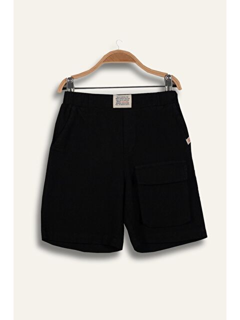 ZEYLAND Erkek Çoçuk Kargo Çepli Kısa Şort - Siyah - S000363012-19351