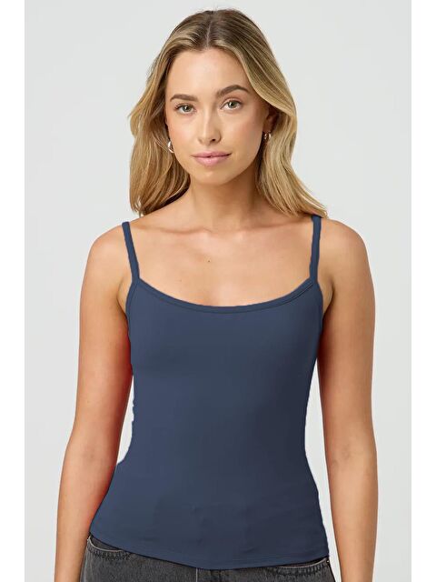 Madmext Lacivert Askılı Basic Kadın Atlet Mg2094 - S000197671-21164