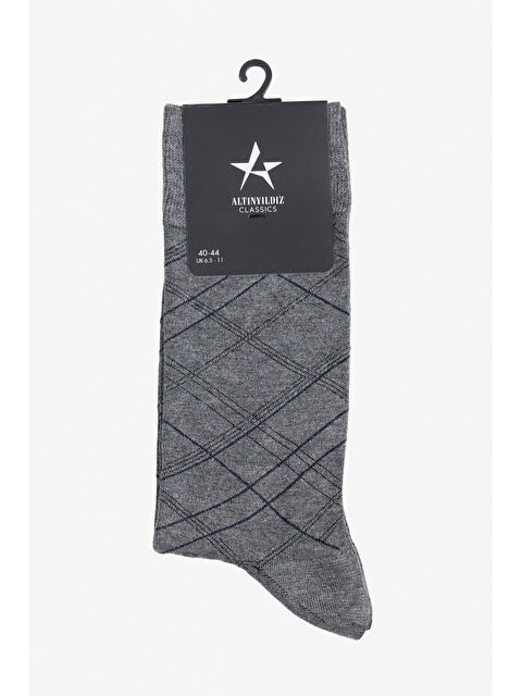 Altınyıldız Classics Erkek Gri-Siyah Desenli Tekli Soket Çorap - S000413137-37287