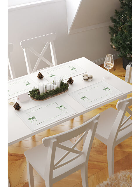 Asdiva Fiore Fiyonk Desenli 2'li Amerikan Servis Seti - Yeşil /Beyaz-JTPM - S000502881-37476