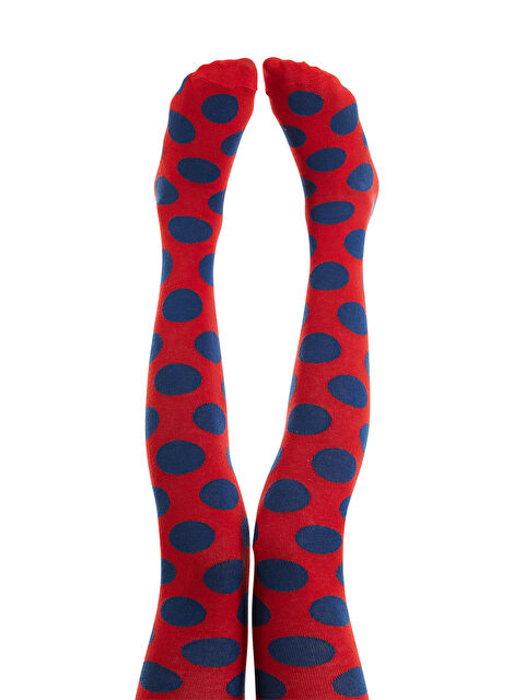 Denokids Puanlı Kız Çocuk Kırmızı Külotlu Çorap - S000437282-20045