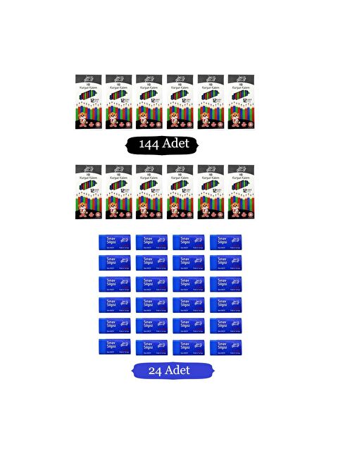 Gen-Of HB Köşeli Kurşun Kalem144 Lü+ Sınav Silgisi 24 Lü - S000240544-27074