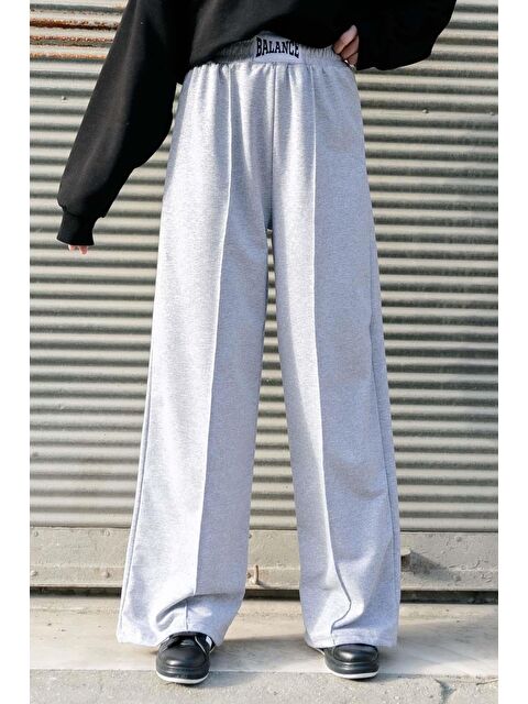 Lamelif Balancer Armalı Çımalı Eşofman Altı Gri - S000518334-20600