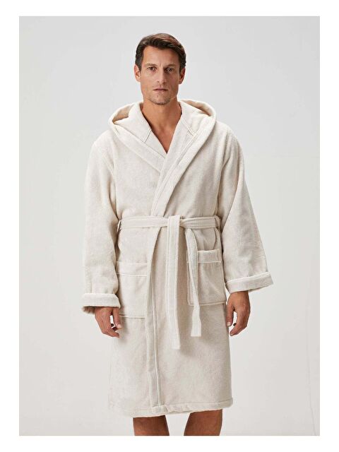 İrya Miro %100 Pamuk Erkek Bornoz Bej - S000503617-19928
