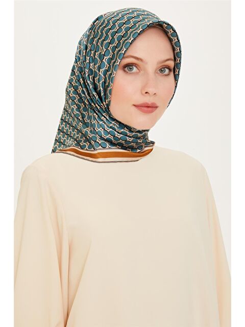 ARMİNE Geometrik Desenli Twill Saf İpek Eşarp 9226D 35 - S000500414-23173
