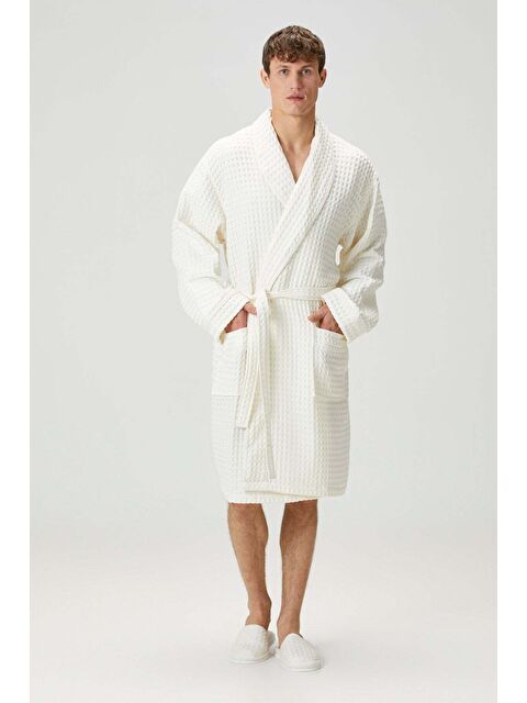 İrya Aura Waffle Erkek Bornoz Ekru - S000503622-19965