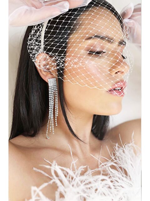 New Obsessions Sırataşlı Gümüş Kaplama Abiye Küpe - S000189669-18105