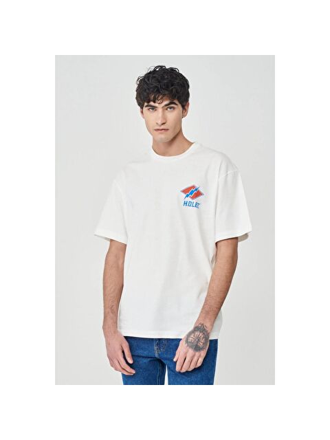 Lee Erkek Beyaz Bisiklet Yaka %100 Pamuk Tişört - S000167117-20063