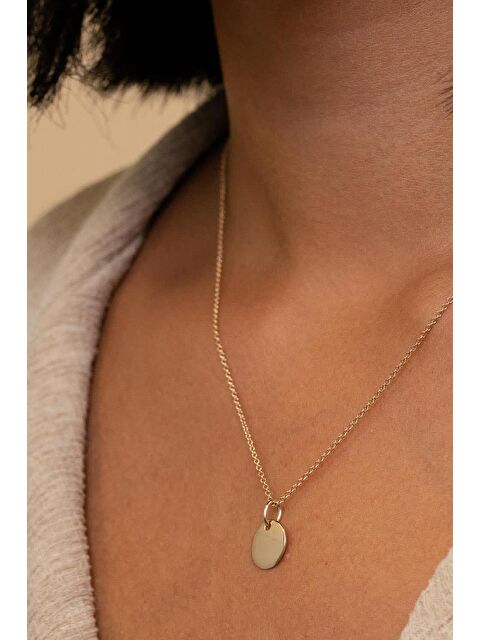 New Obsessions Altın Kaplama Pul uçlu Minimalist Kadın Zincir Kolye - S000189686-20076