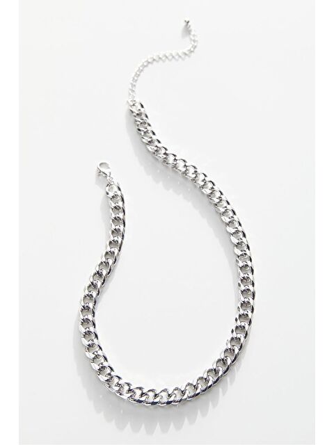 New Obsessions Gümüş Kaplama Cadena Kalın Zincir Kolye - S000189690-18105