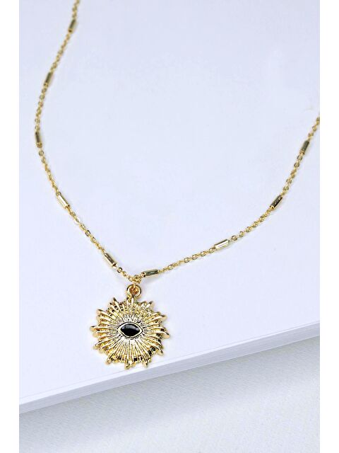 New Obsessions Altın Kaplama Firana Madalyon Uçlu kadın Zincir Kolye - S000189692-37201