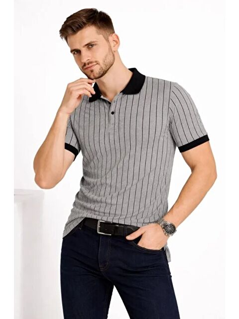 Jane's Erkek Polo Yaka Çizgili Tişört
