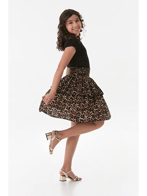 Fullamoda Leopar Desenli Fırfırlı Kız Çocuk Etek - S000380823-19413