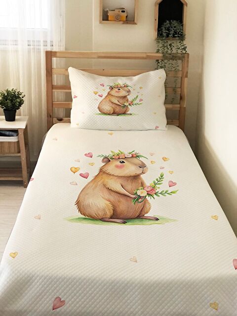 Evmila Desenli Tek Kişilik Pike    160x220 cm - S000374480-23173