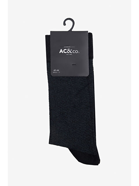 AC&Co / Altınyıldız Classics Erkek Siyah Desenli Bambu Tekli Soket Çorap - S000413150-19351
