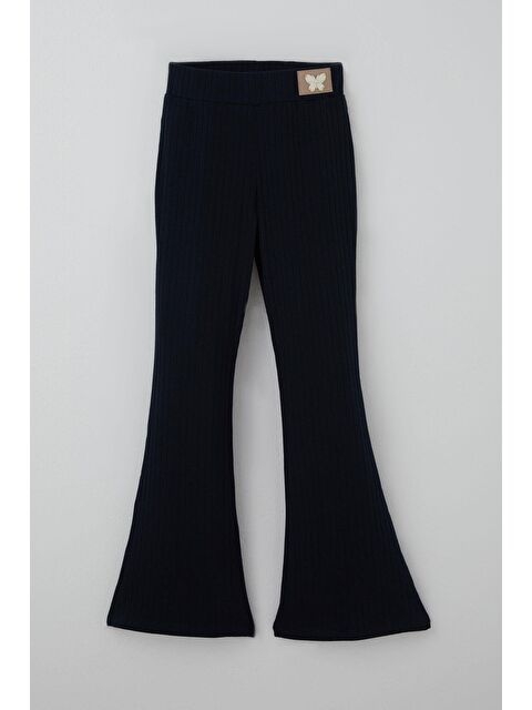 Breeze Kız Çocuk İspanyol Paça Tayt İncili Kelebek Arma Aksesuarlı Lacivert (8-14 Yaş) - S000518341-21164