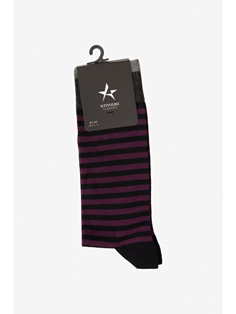 Altınyıldız Classics Erkek Siyah-Bordo Desenli Bambulu Soket Çorap - S000413160-37425