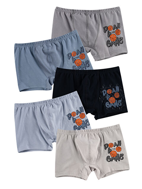 Domikids Erkek Çocuk Pamuklu Boxer 5'Li Paket - S000286305-37189