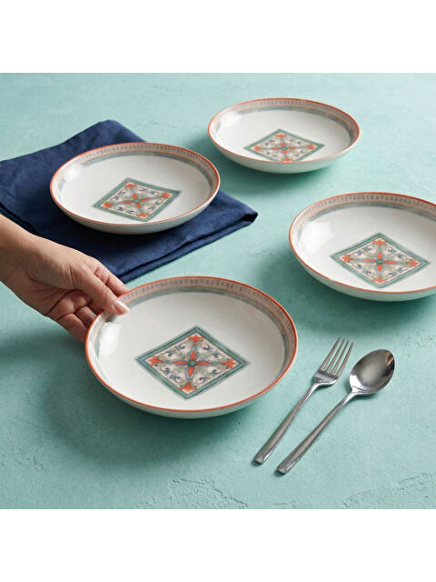 GÜRAL PORSELEN Camelia Rustik 4 Kişilik Çukur Tabak 3033 - S000503625-37646