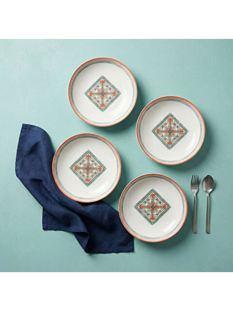 GÜRAL PORSELEN Camelia Rustik 4 Kişilik Çukur Tabak 3033