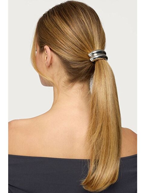 Katia And Bony Çift Burgu Silver Metal Burgulu Lastik Toka