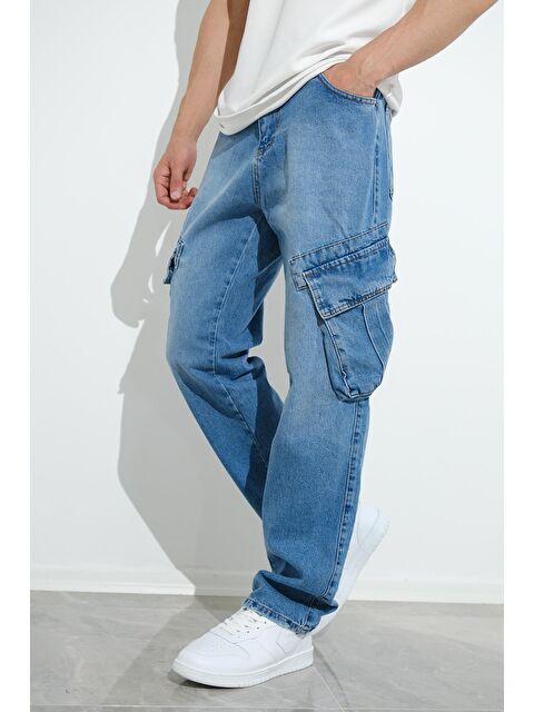 Oksit Fierello Kargo Cepli Bol Kesim Baggy Fit Jean Pantolon - S000280319-17234