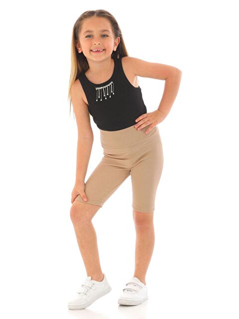 Zepkids Fitilli Bej Renk Kız Çocuk Tayt - S000355722-19928