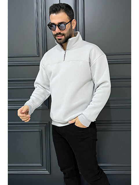 Mishar İtalia Dik Yaka Yarım Fermuarlı Üç İplik Şardonlu Erkek Sweatshirt - S000309269-20600