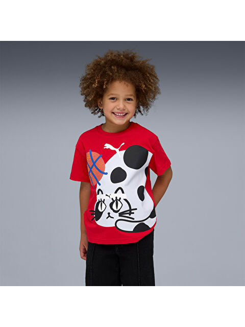 Puma Sporty Cats Çocuk Kırmızı Tişört - S000527339-20045