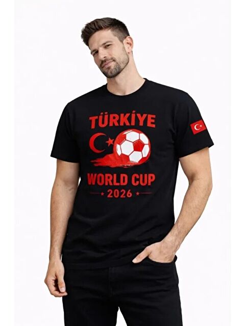 Jane's Erkek Türkiye World Cup 2026 Baskılı Tişört Futbol Temalı Forma Tişört