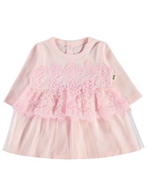 Civil Baby Fırfır Tüllü 3-12 Ay Elbise - Pembe 12-18 Ay - S000526599-20024