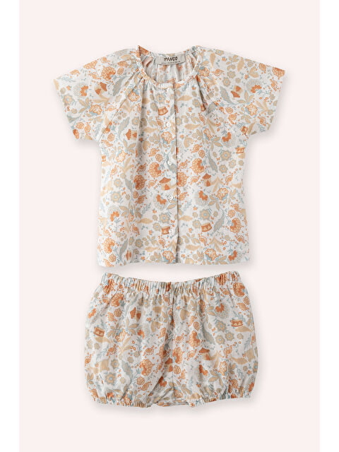 Panço Yenidoğan Çiçek Desenli Ekru 2'li Takım - S000524638-19965
