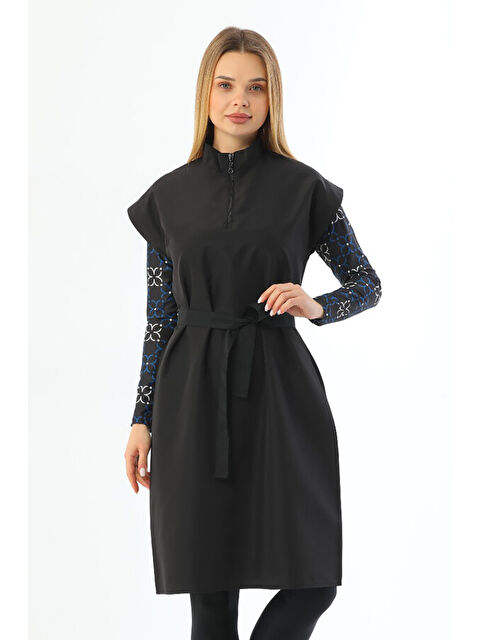 Remsa Mayo Tek Üst Paraşüt Süveter Tam Tesettür Mayo 2364 Siyah - S000357817-19351