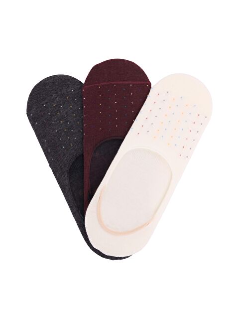 TUDORS 3'lü Desenli Görünmez Babet Erkek Çorap