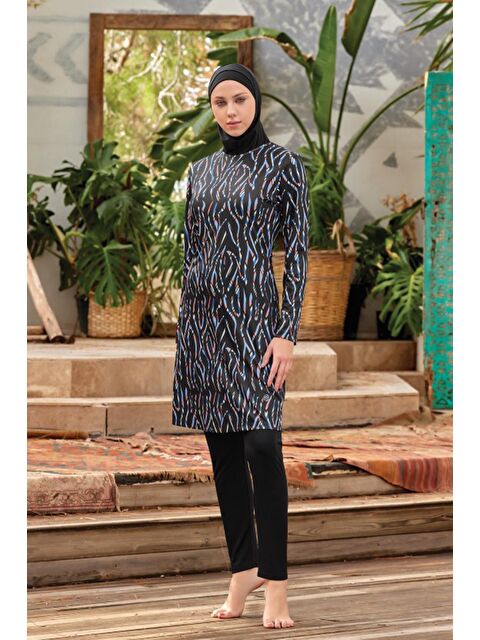 Rozamay Likralı Tam Kapalı Tesettür Mayo Adna 3 9032 Siyah - S000122467-19351