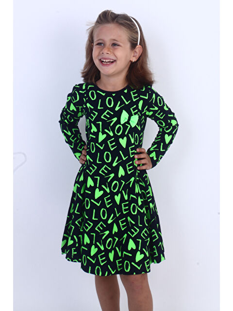 Toontoykids Kız Çocuk Love Baskılı Elbise - S000420070-21164