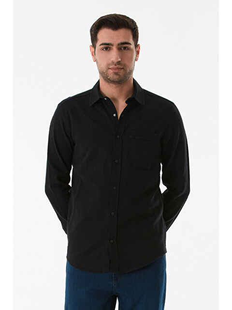 Fullamoda Basic Cepli Çıtçıtlı Büyük Beden Gömlek - S000380528-19351