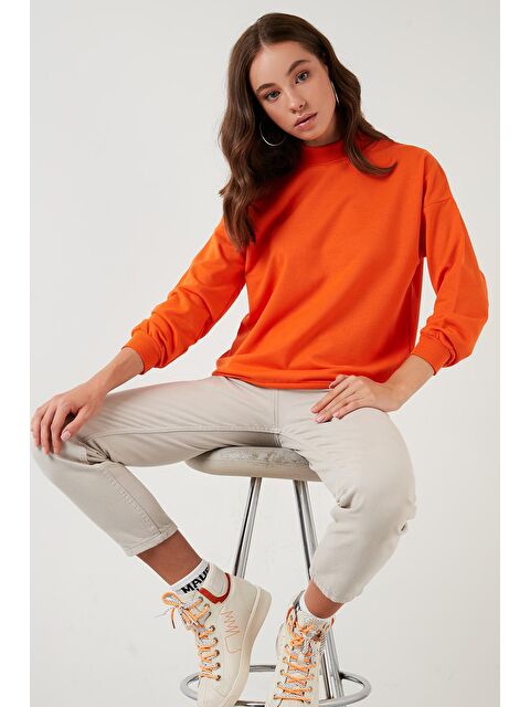 Lela Pamuklu Dik Yaka Basic Örme Sweat 5863323 - S000000166-20008