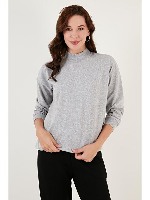 Lela Pamuklu Dik Yaka Basic Örme Sweat 5863323 - S000000166-19987