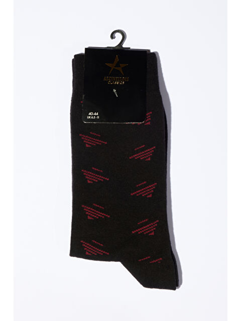 Altınyıldız Classics Erkek Siyah-Bordo Desenli Soket Çorap - S000413189-37425