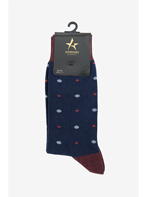 Altınyıldız Classics Erkek Lacivert-Bordo Desenli Soket Çorap - S000413188-37342