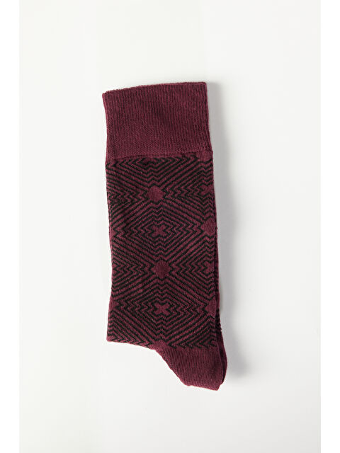 Altınyıldız Classics Erkek Bordo-Siyah Desenli Soket Çorap - S000413187-37254